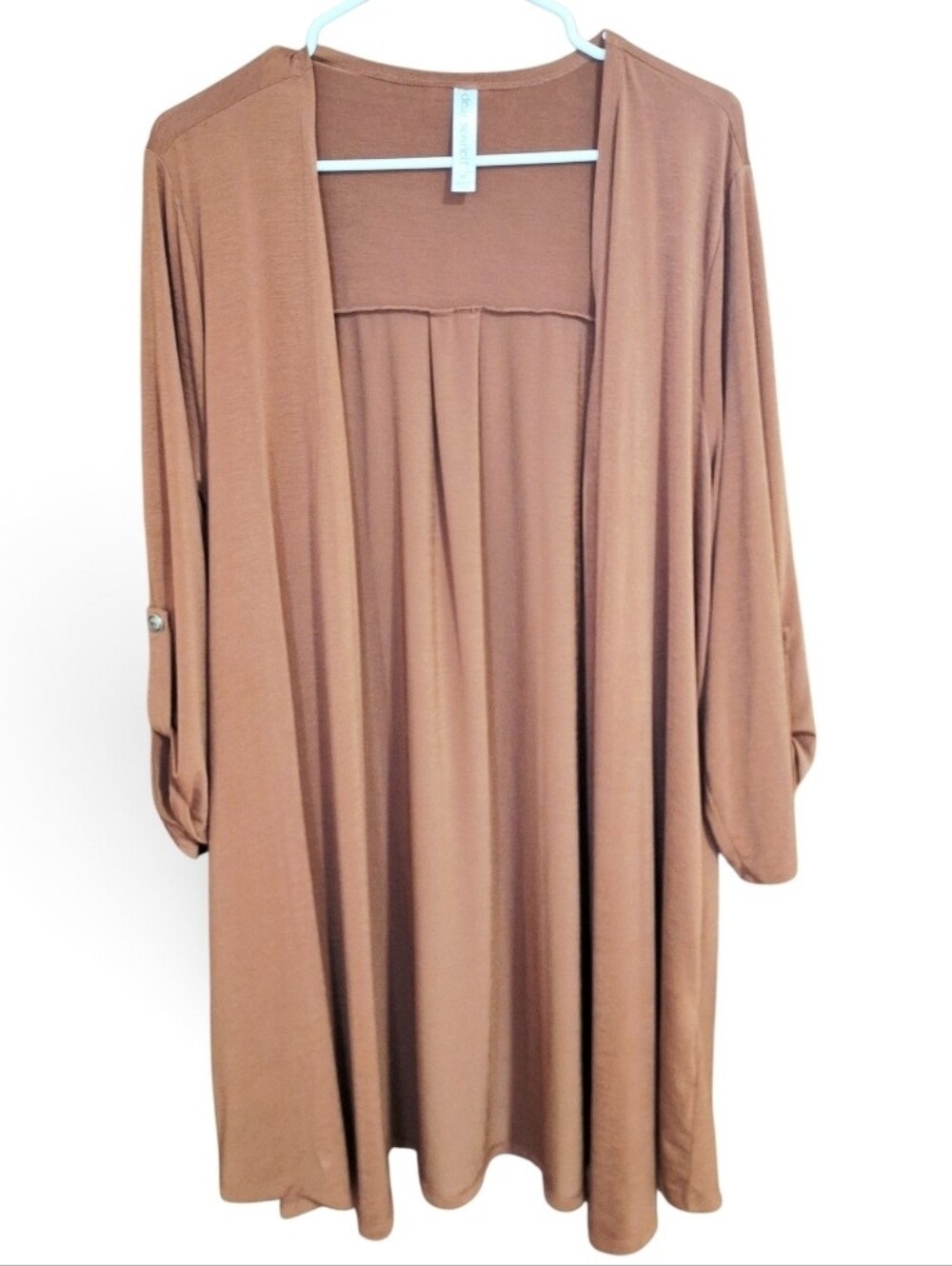 Women's Dear Scarlett Rust 3/4 Sleeve Open Cardigan~XL